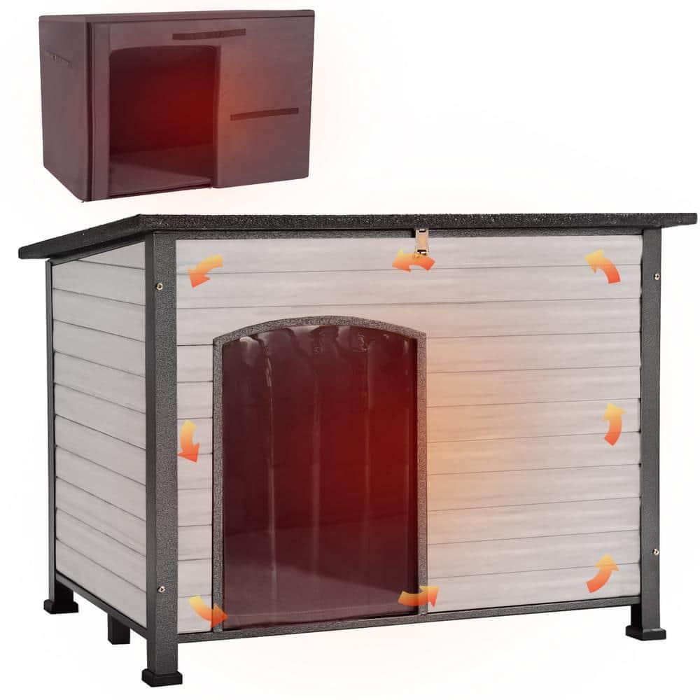 Aivituvin-AIR86-IN Large Insulated Dog House Off-White 43.3"(L) x 29.4" (W) x 33.4"(H)