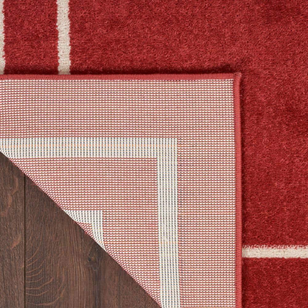 Nourison Essentials 5' x square Brick/Ivory Contemporary Indoor/Outdoor Rug