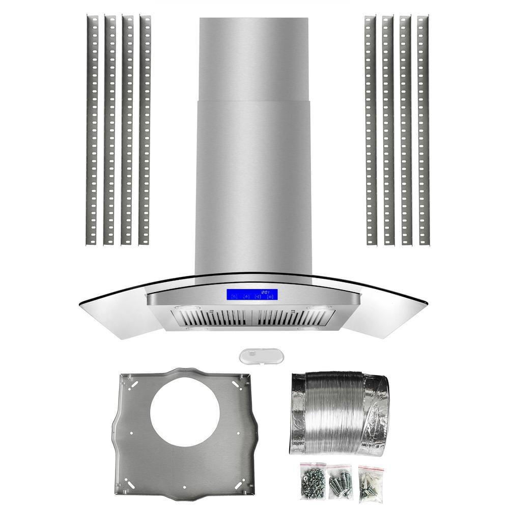Cosmo COS-668ICS900 36 Inch Island Range Hood w/ Touch Controls, Stainless Steel