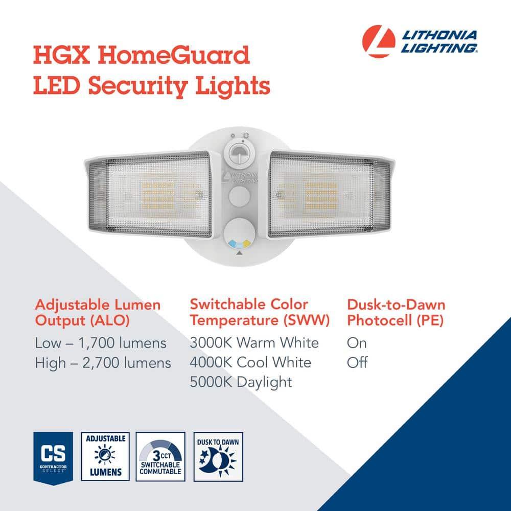 Lithonia Lighting 2 - Head Hardwired Dusk to Dawn Outdoor Security Flood Light
