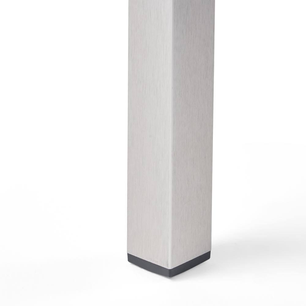 Noble House Cape Coral 35" Square Wicker Top Patio Dining Table in Gray