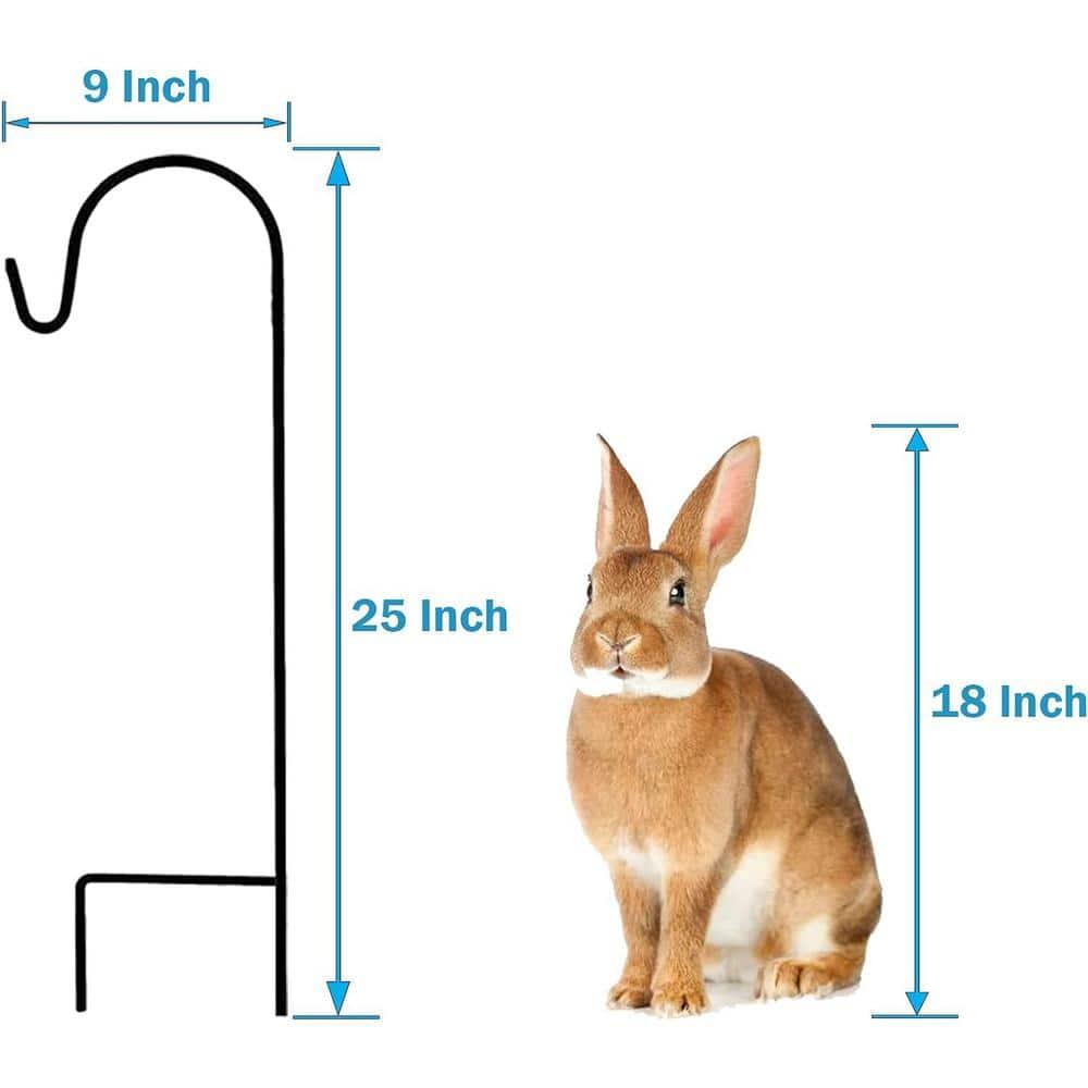 25-Inch Black Powder-Coated Steel Shepherd Hooks (8-Pack)