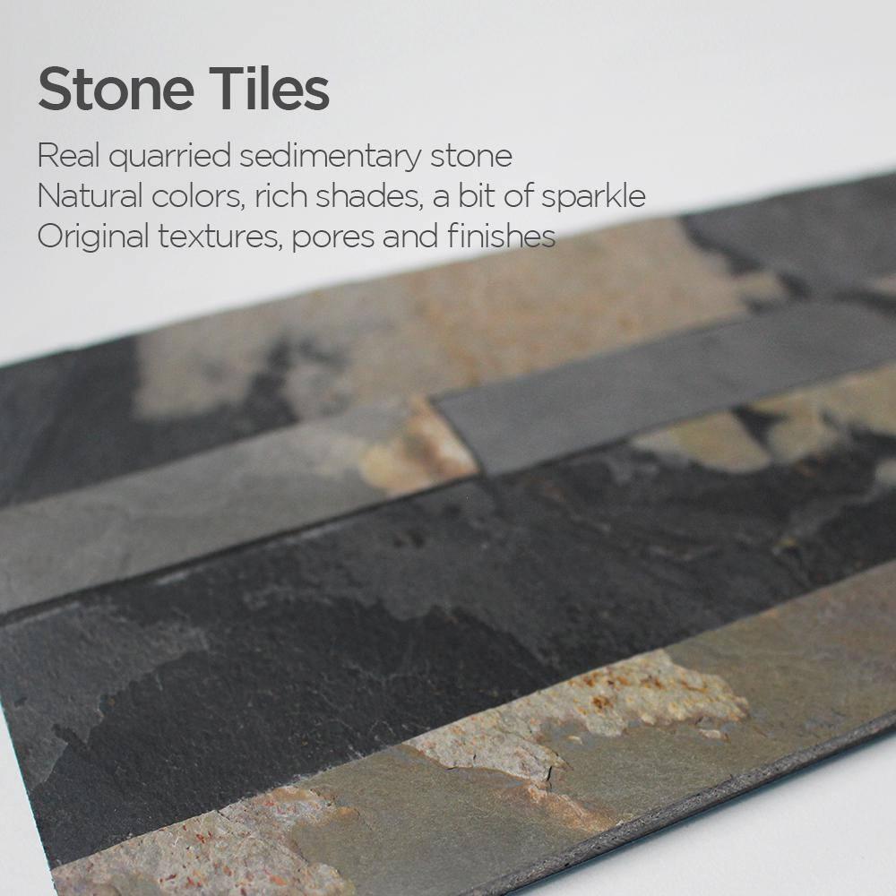 6'' W x 24'' L Natural Stone Peel and Stick Mosaic Tile