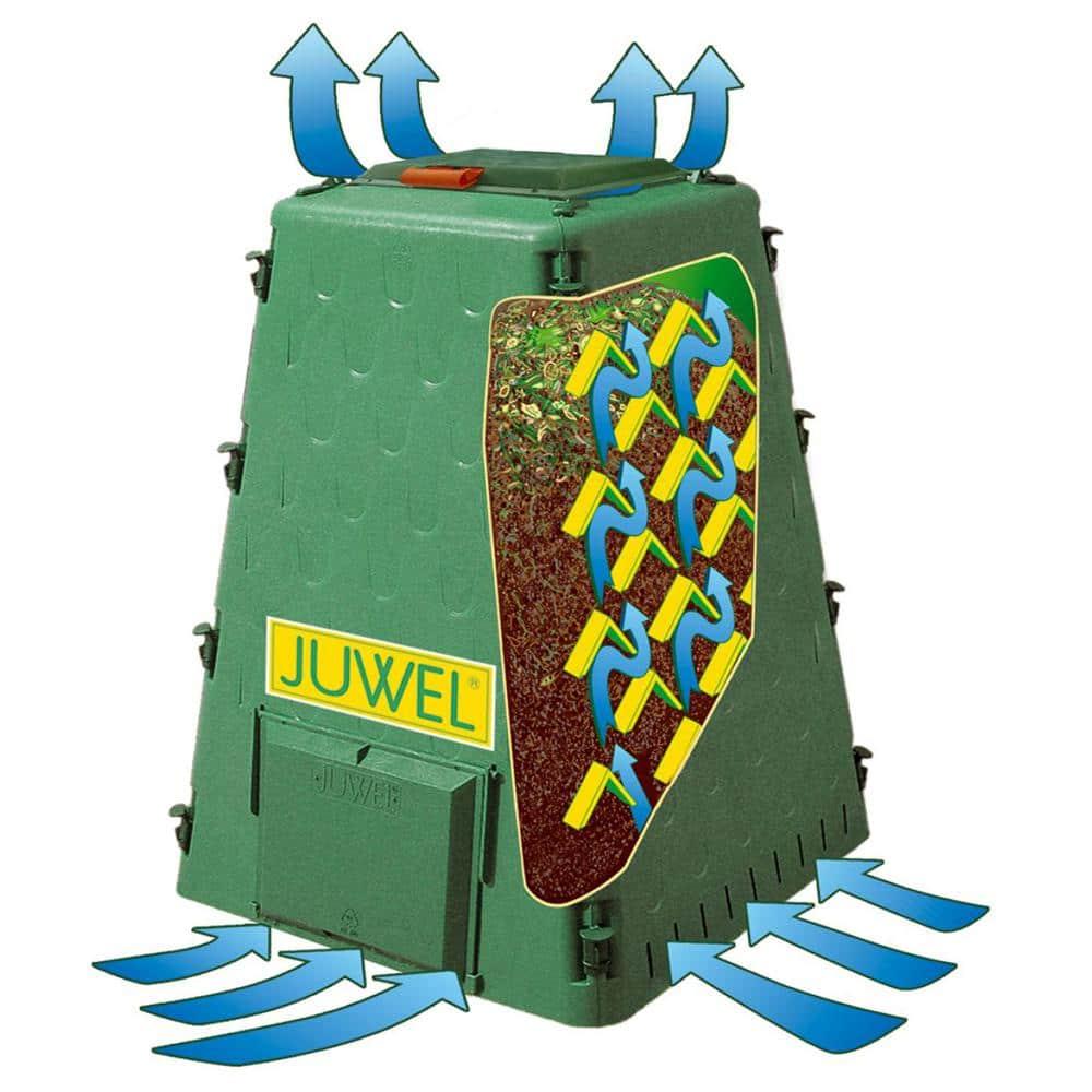 Juwel AeroQuick 77 Gallons Plastic Outdoor Stationary Composter with Latching Lid