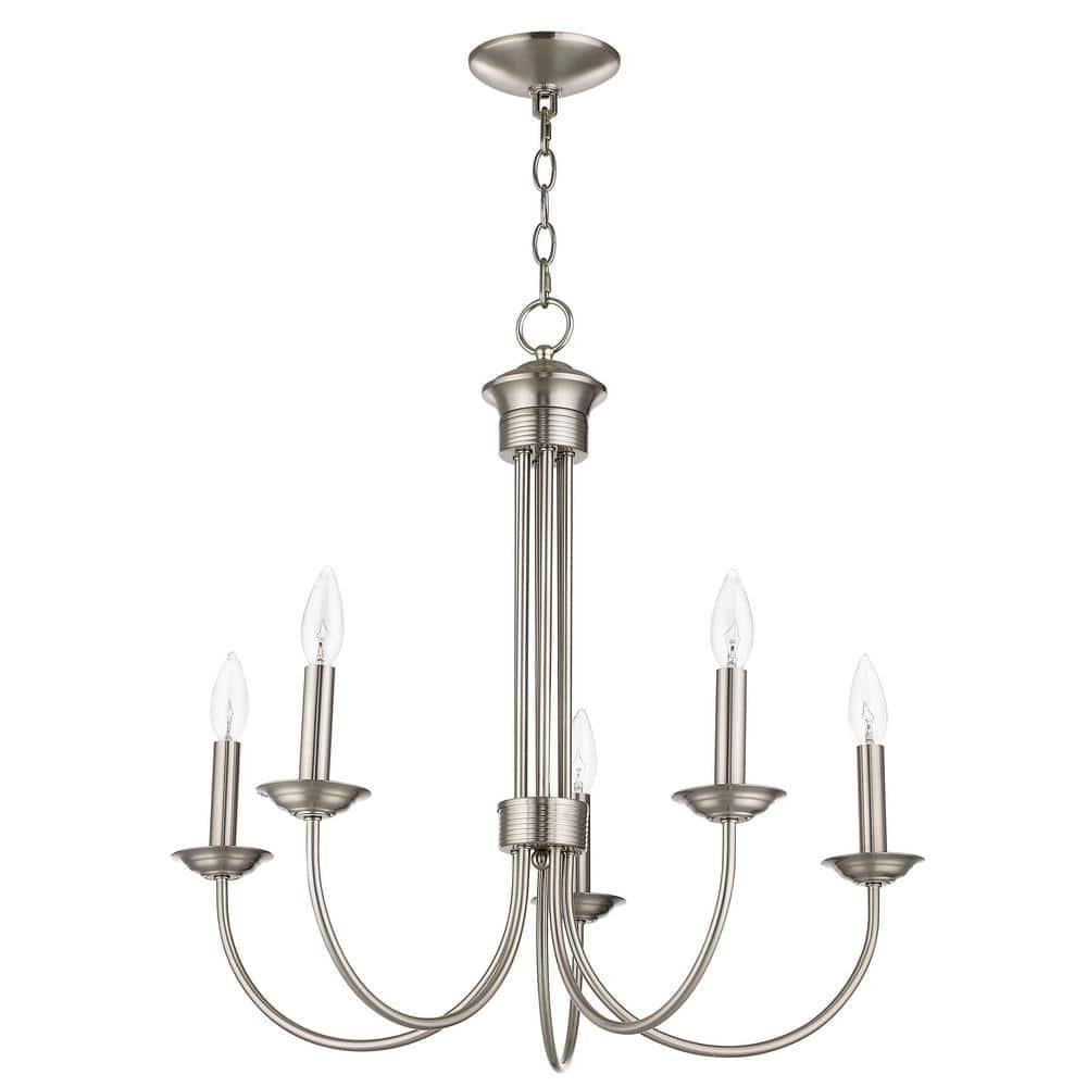 Livex Lighting Estate 5 - Light Chandelier in  Brushed Nickel