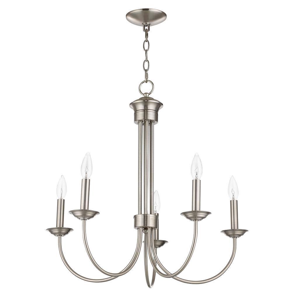 Livex Lighting Estate 5 - Light Chandelier in  Brushed Nickel