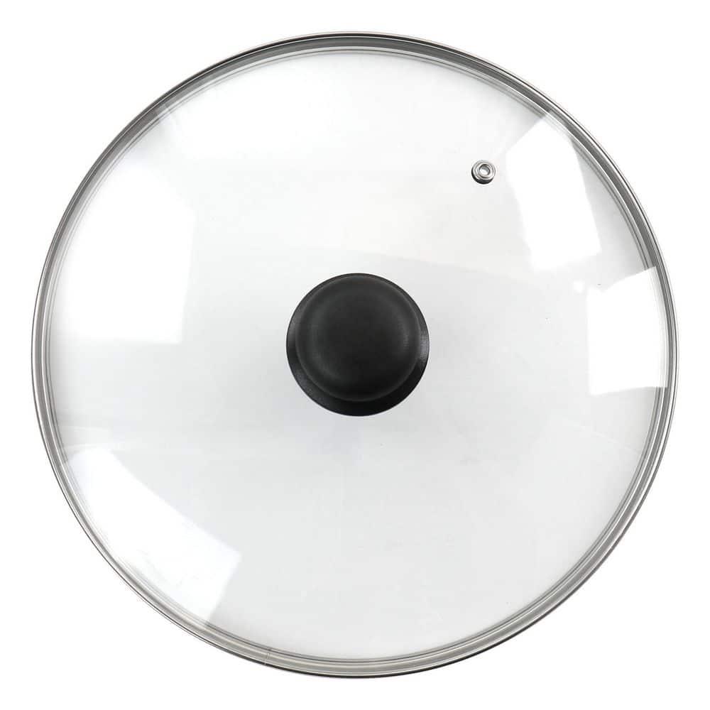Better Chef 10 Inch Red Aluminum Deep Frying Pan with Glass Lid