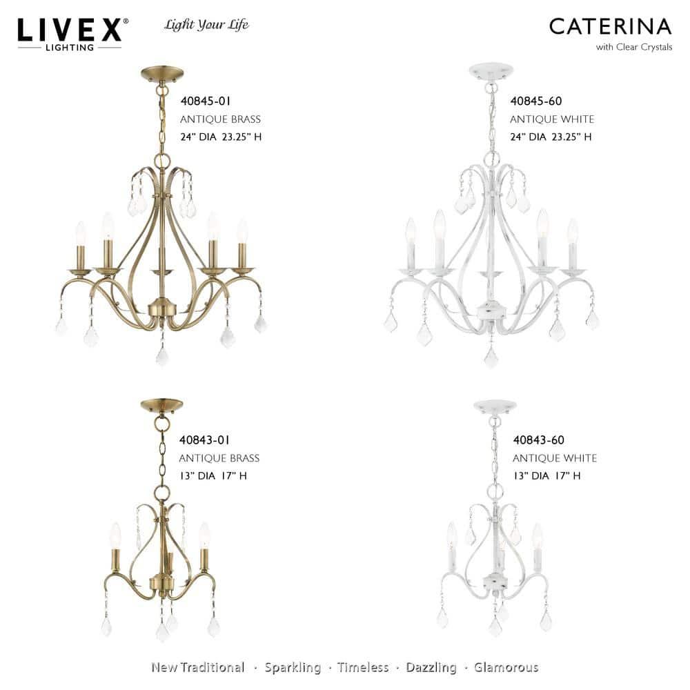 Livex Lighting Caterina 5 - Light Chandelier in  Antique Brass