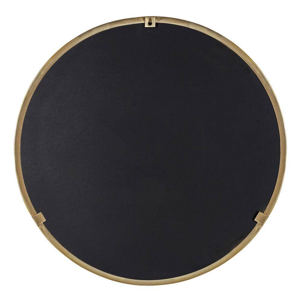 28" Rollo Round Wall Mirror Gold - Kate & Laurel All Things Decor: Modern Style, Metal Frame, No Assembly Required