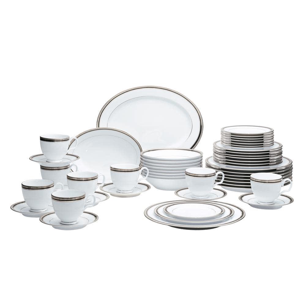 Noritake Noritake Austin Platinum 50-Piece Dinnerware Set, Service for 8