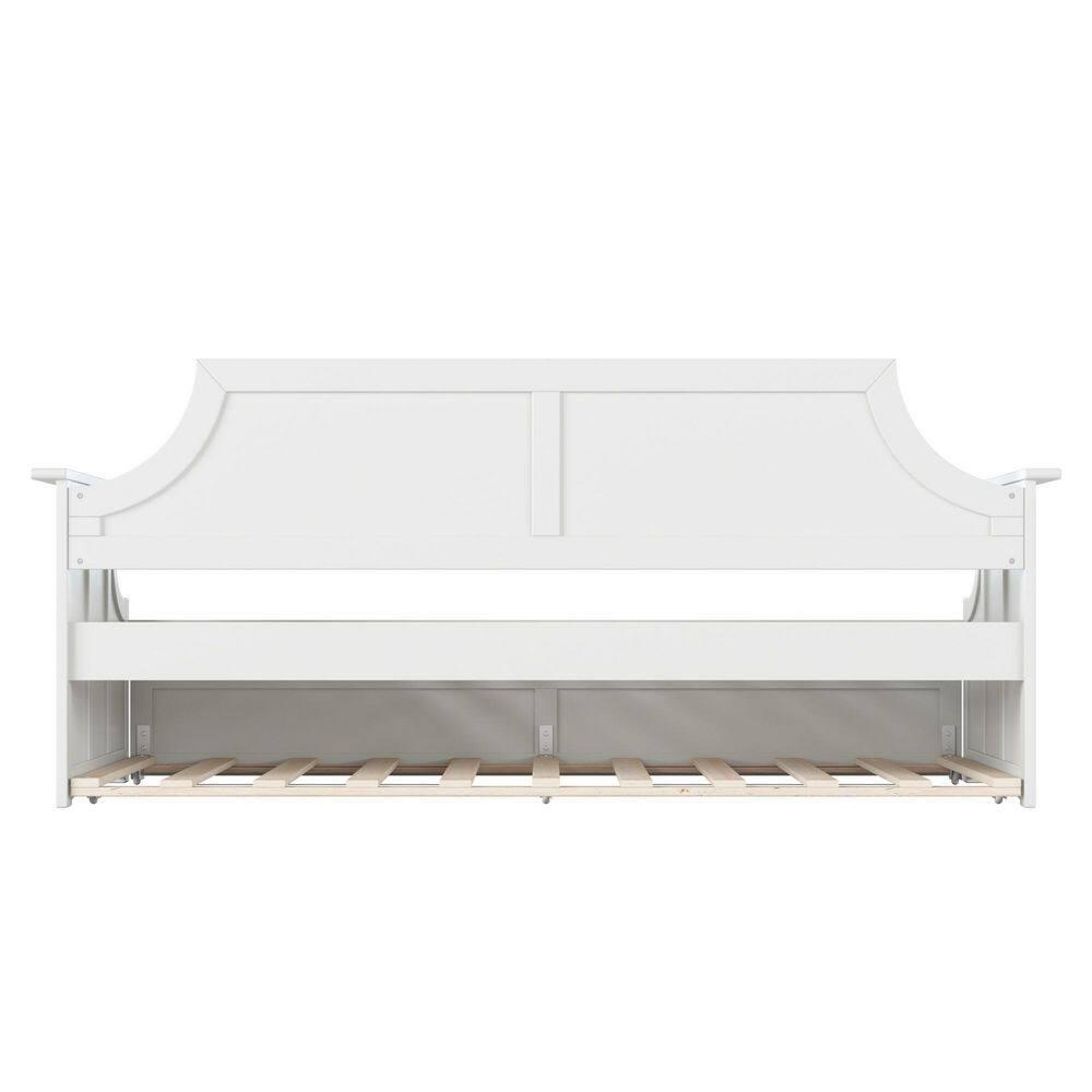 AFI Cambridge Twin Wood Daybed with Twin Size Trundle in White