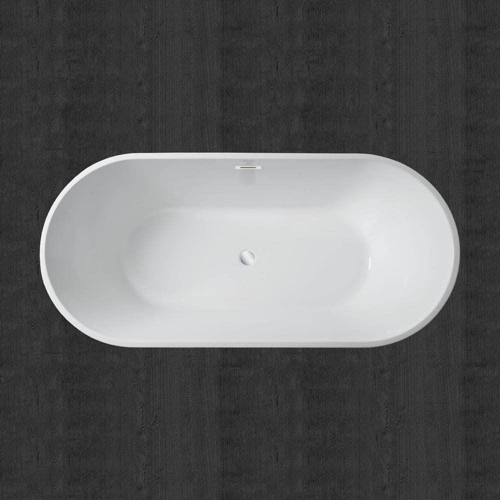67" x 32" Freestanding Soaking Acrylic Bathtub