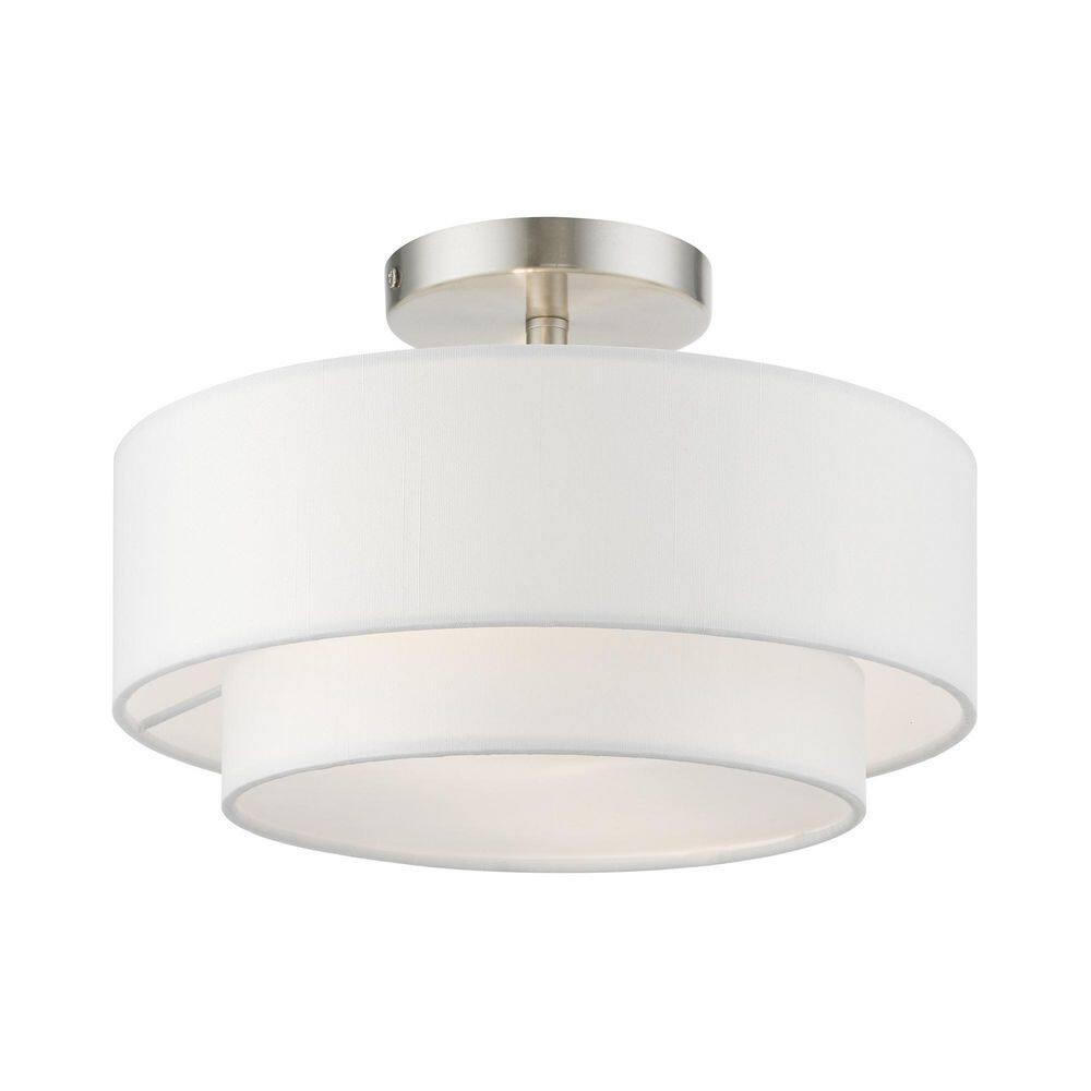 Livex Lighting Meridian 2 - Light Semi-Flush Mount in  Brushed Nickel