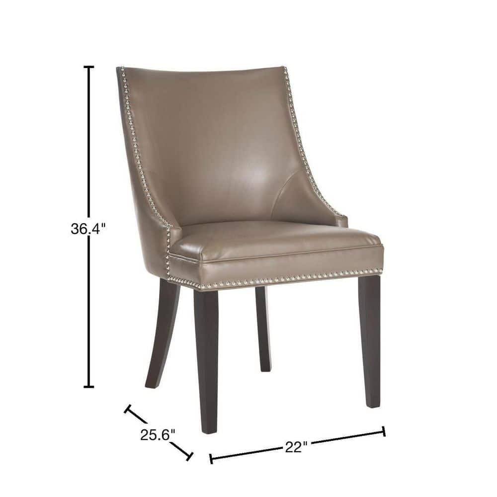 Afton 20H Side Chair Silver Nail Heads  (Set Of 2) - Clay - Safavieh