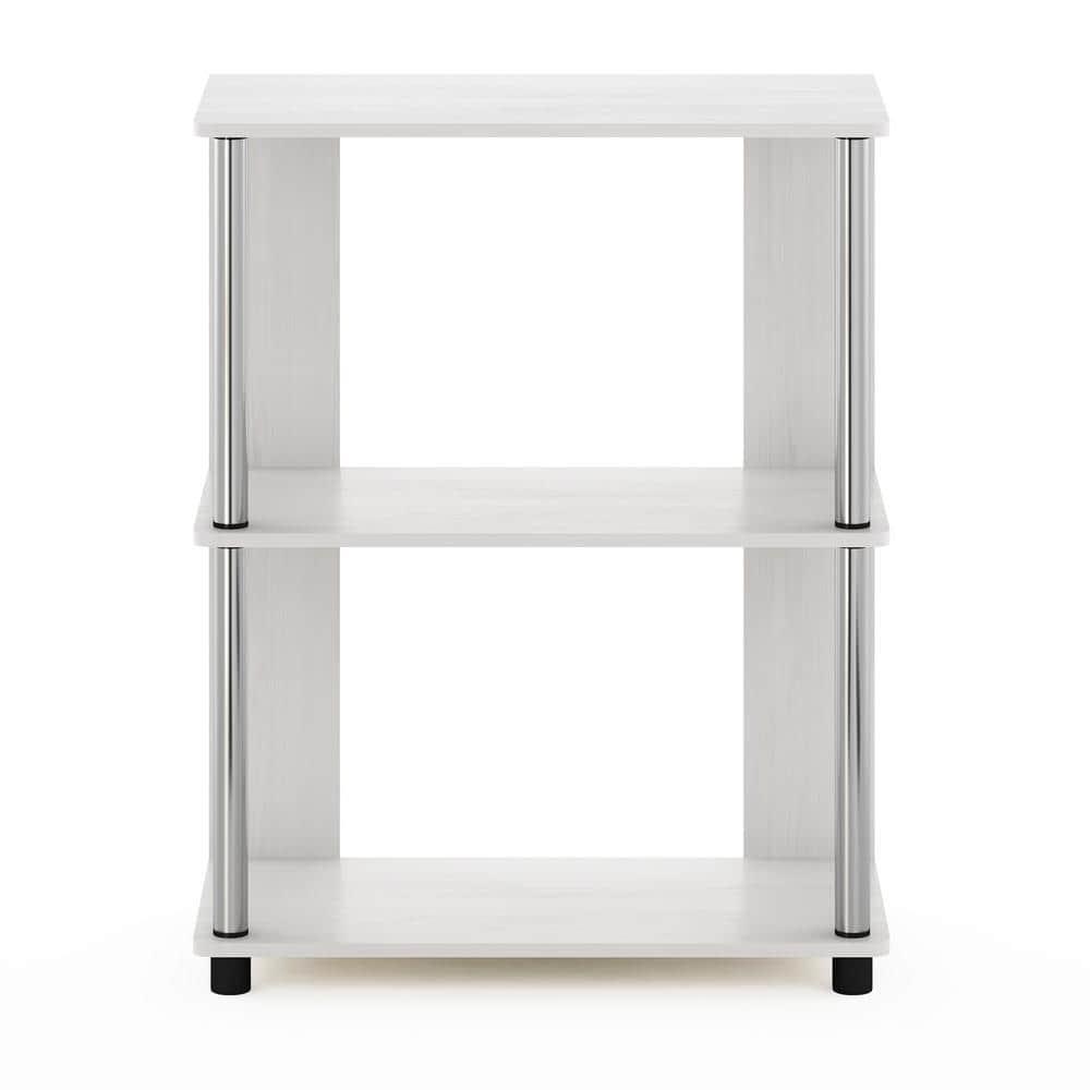 Furinno Simple Design 3-Tier Decorative Bookshelf Industrial Open Bookcase Display Shelf Storage Rack,White Oak
