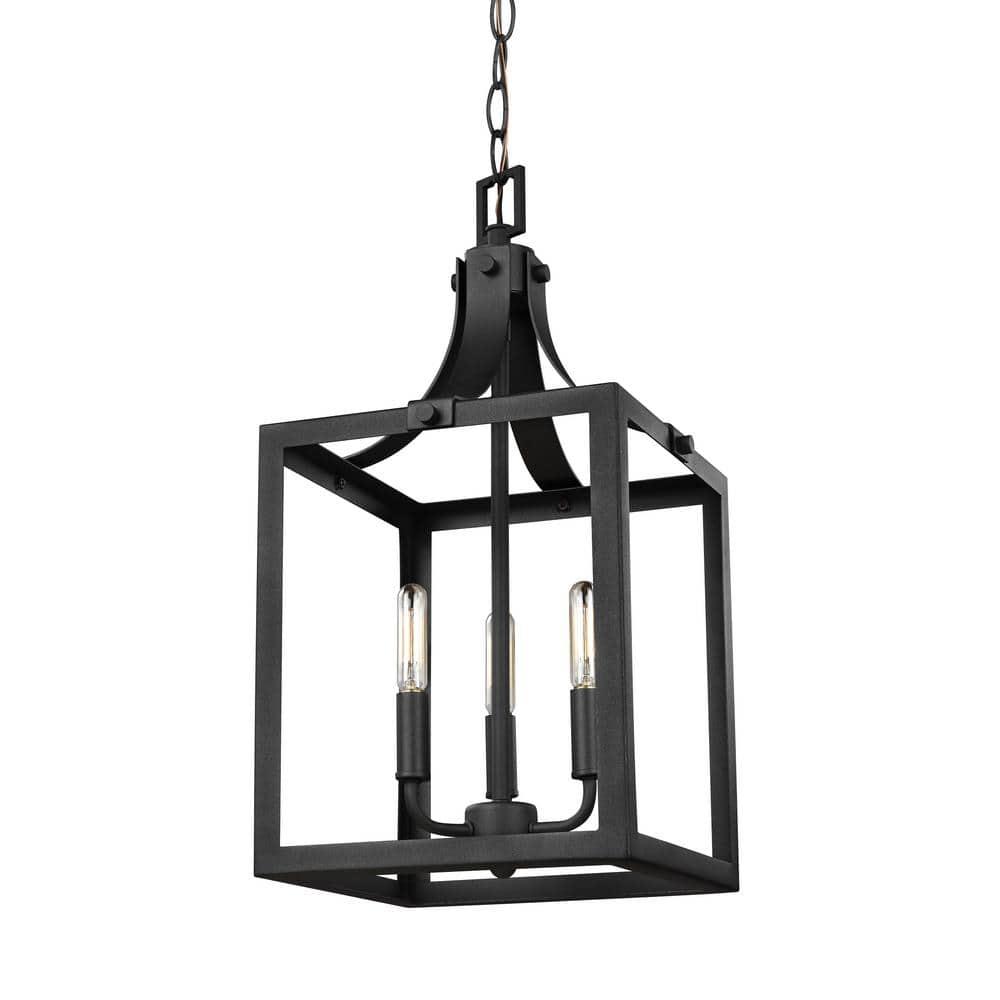 Labette 3-Light Black Bronze Accented Lantern Pendant
