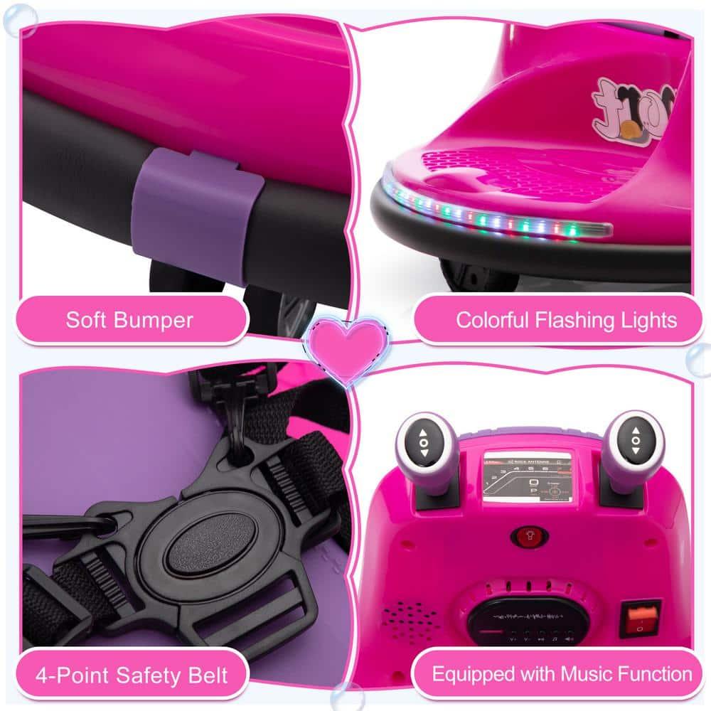 Clearance!12 Volt Bumper Car for Kids Toddlers, Battery Powered Ride On Bumper Car with Remote Control, Kids Ride on Toys for 3-8 Year Old Boys Girls, Baby Bumper Car with Music, Flashing Light