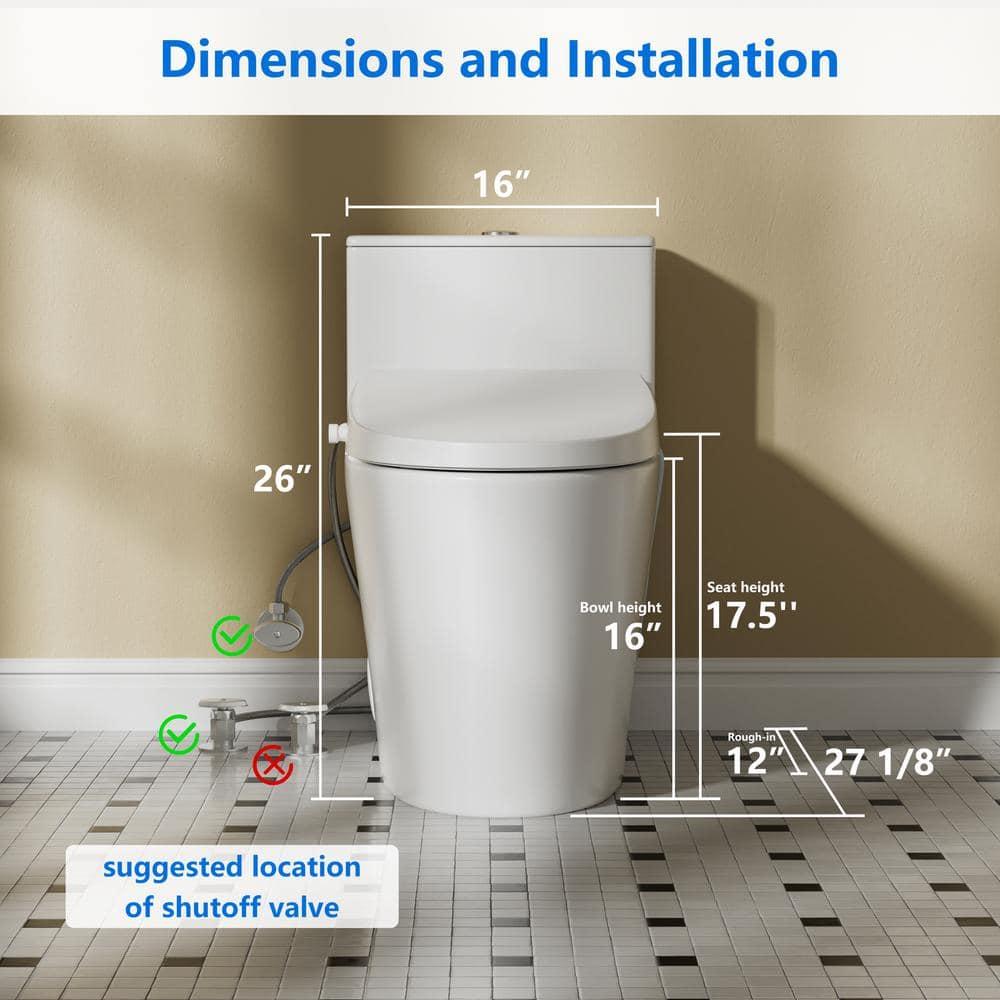 Casta Diva CD-Y020 Bidet Toilet Combo, Heated Seat, Warm Dryer, 1.0/1.6 GPF Power Dual Flush and MAP 1000g