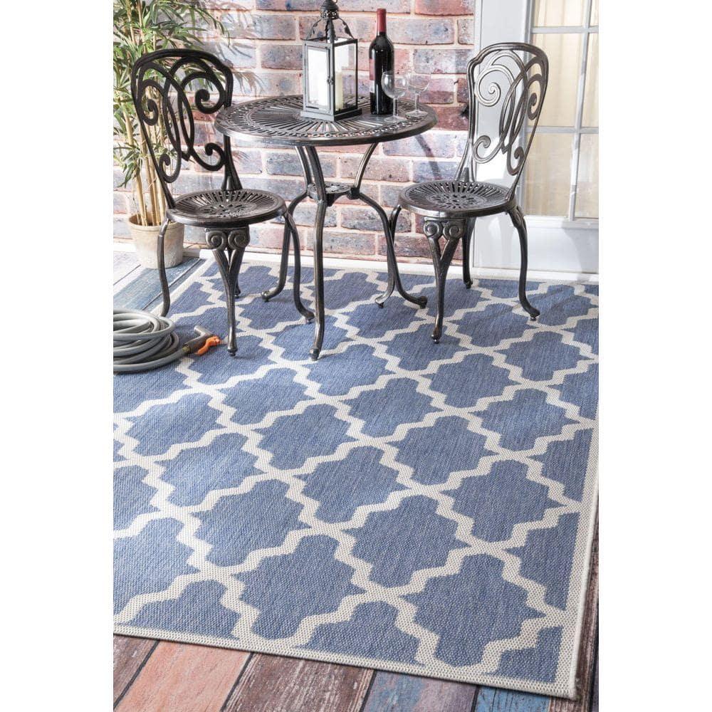 nuLOOM Gina Moroccan Indoor/Outdoor Area Rug, 5' 3" x 7' 6", Blue