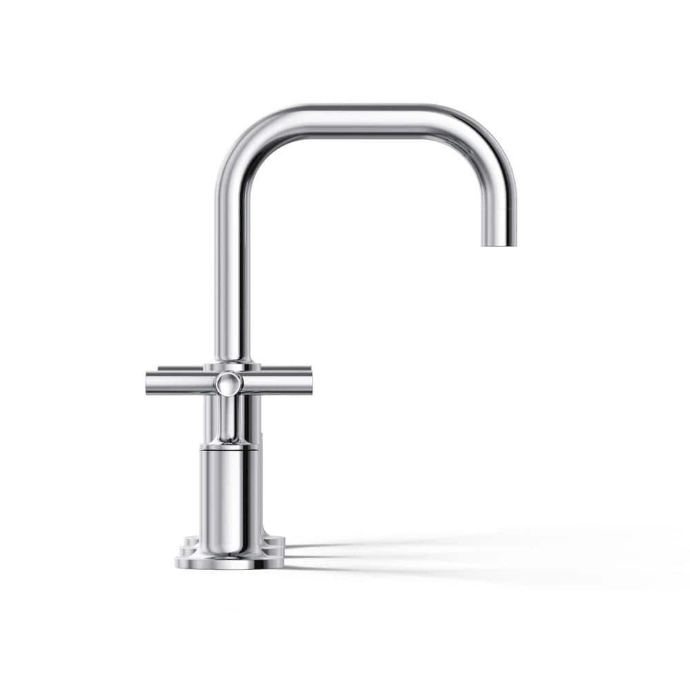 Kohler Purist® Widespread Bathroom Faucet with Pop-Up Drain Assembly, 3-Hole High Arc Cross Handle Bathroom Sink Faucet, 1.2 gpm