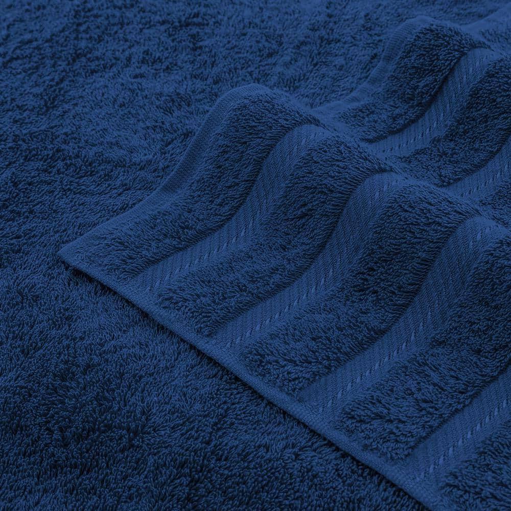 American Soft Linen 6 Piece Towel Set, 100% Cotton Bath Towels for Bathroom, Navy Blue