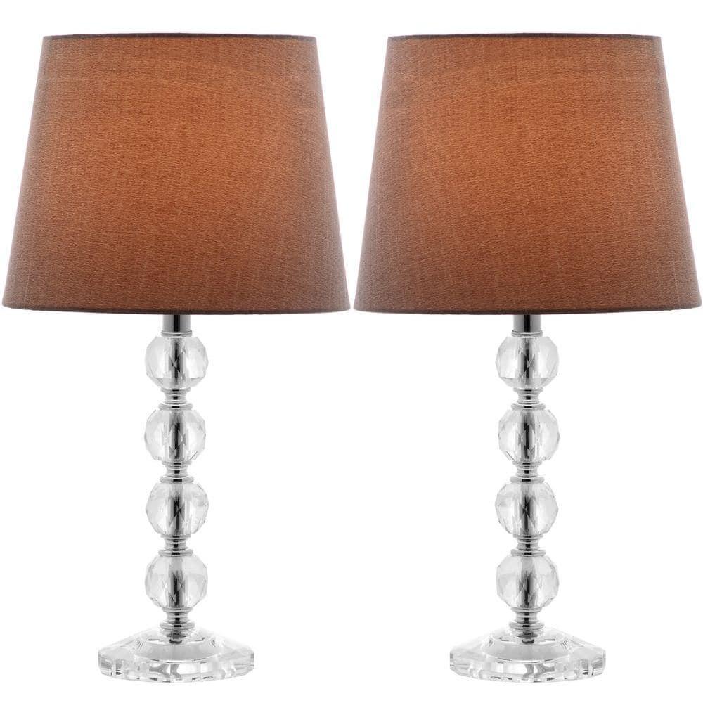 Nola 16 Inch H Stacked Crystal Ball Lamp (Set of 2) - Clear - Safavieh.