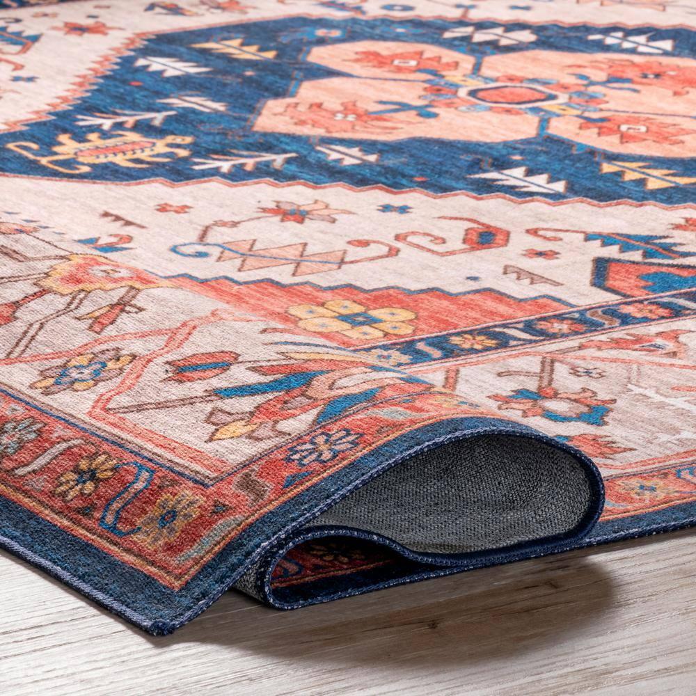 Nuloom Carolyn Pet Friendly Machine Washable Motif Area Rug, Round 6', Rust
