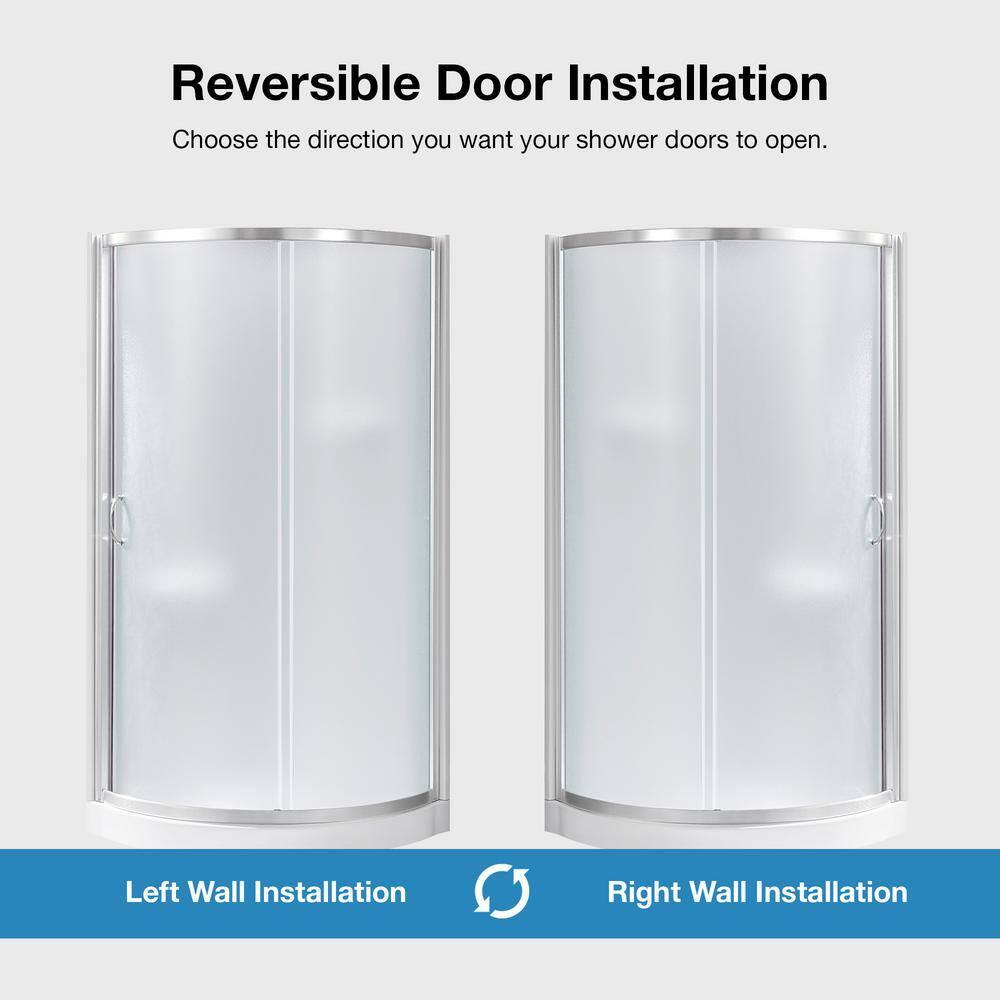 OVE Decors Breeze 33 in. Round Shower Kit w/ Frosted, Base, Wall