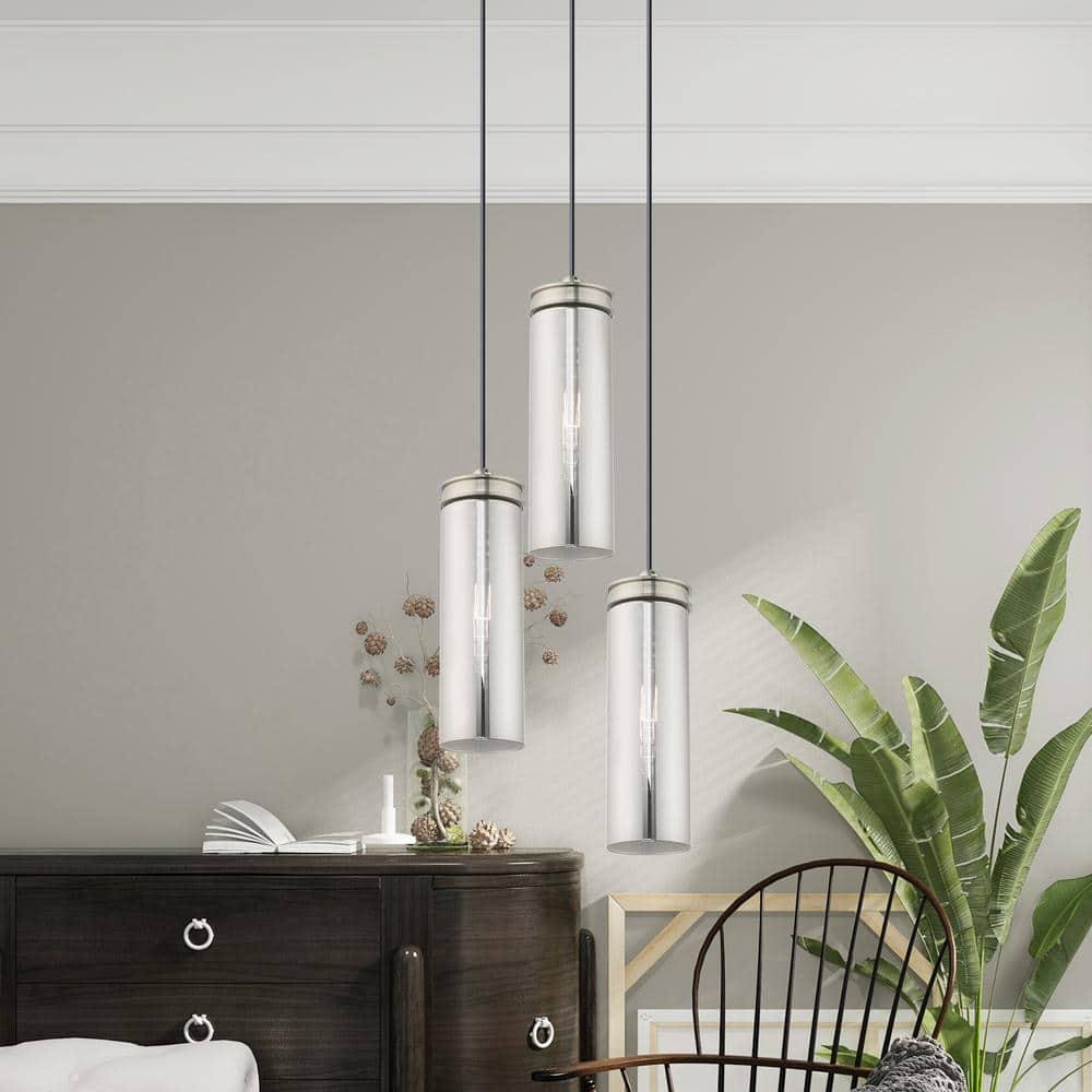 Livex Lighting Art Glass 1 - Light Pendant in  Brushed Nickel