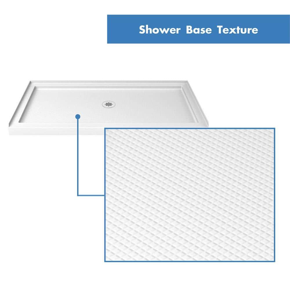 Infinity-Z 60" W x 30" D x 76.75" H Semi-Frameless Rectangle Shower Enclosure with Towel Bar and Base Included
