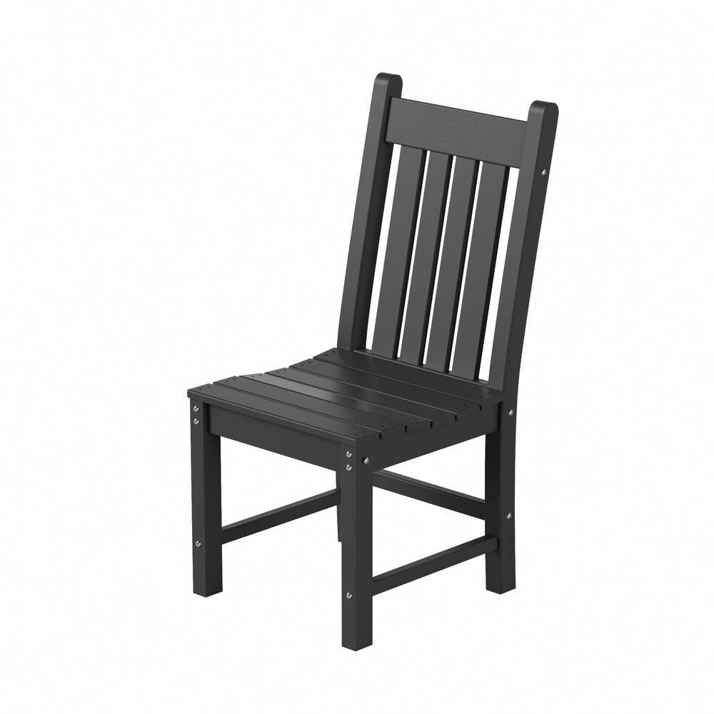 WestinTrends Malibu Classic Outdoor Dining Chairs, All Weather Poly Lumber Adirondack Patio Chairs Restaurant Bistro Chairs Support 350 LBS, Arched Backrest and Curved Seat for Comfort, Gray