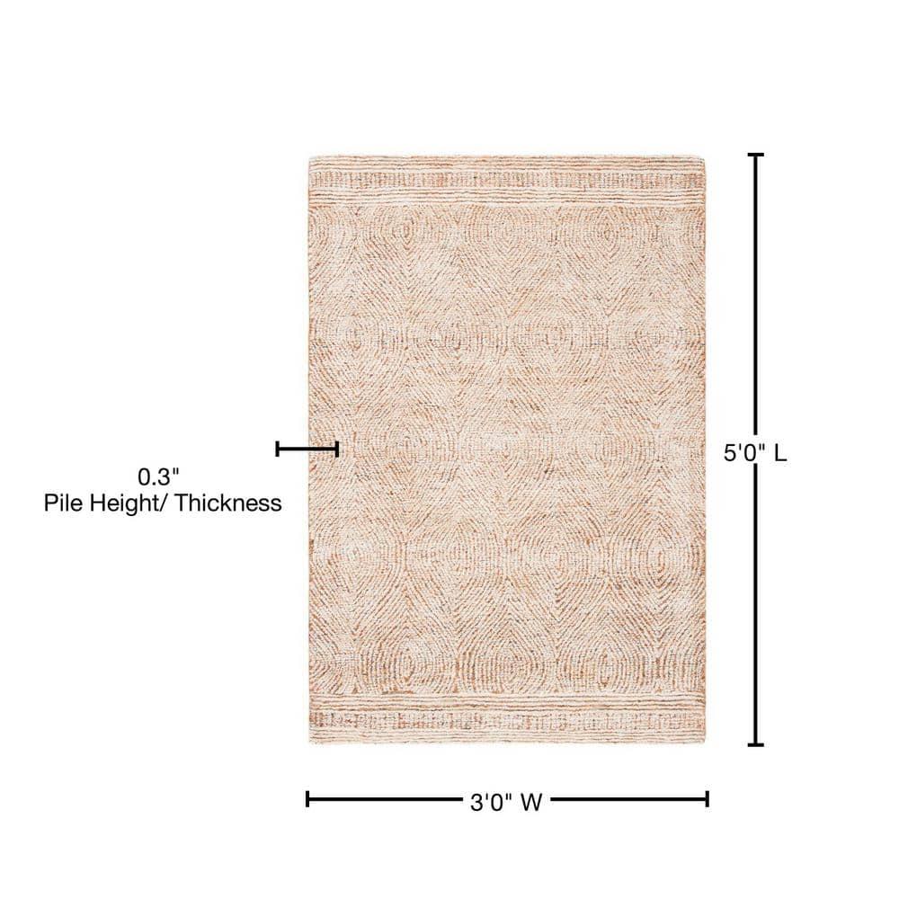 Abstract ABT340 Handmade Indoor Accent Rug - Ivory/Rust - 3'x5' - Safavieh