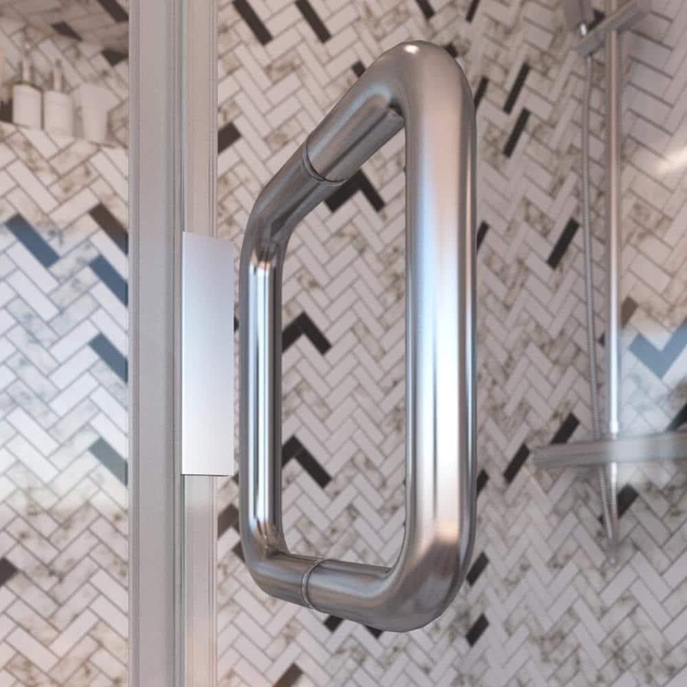 Distinctive Elite 58.06" W x 71.38" H Hinged Semi-Frameless Shower Door