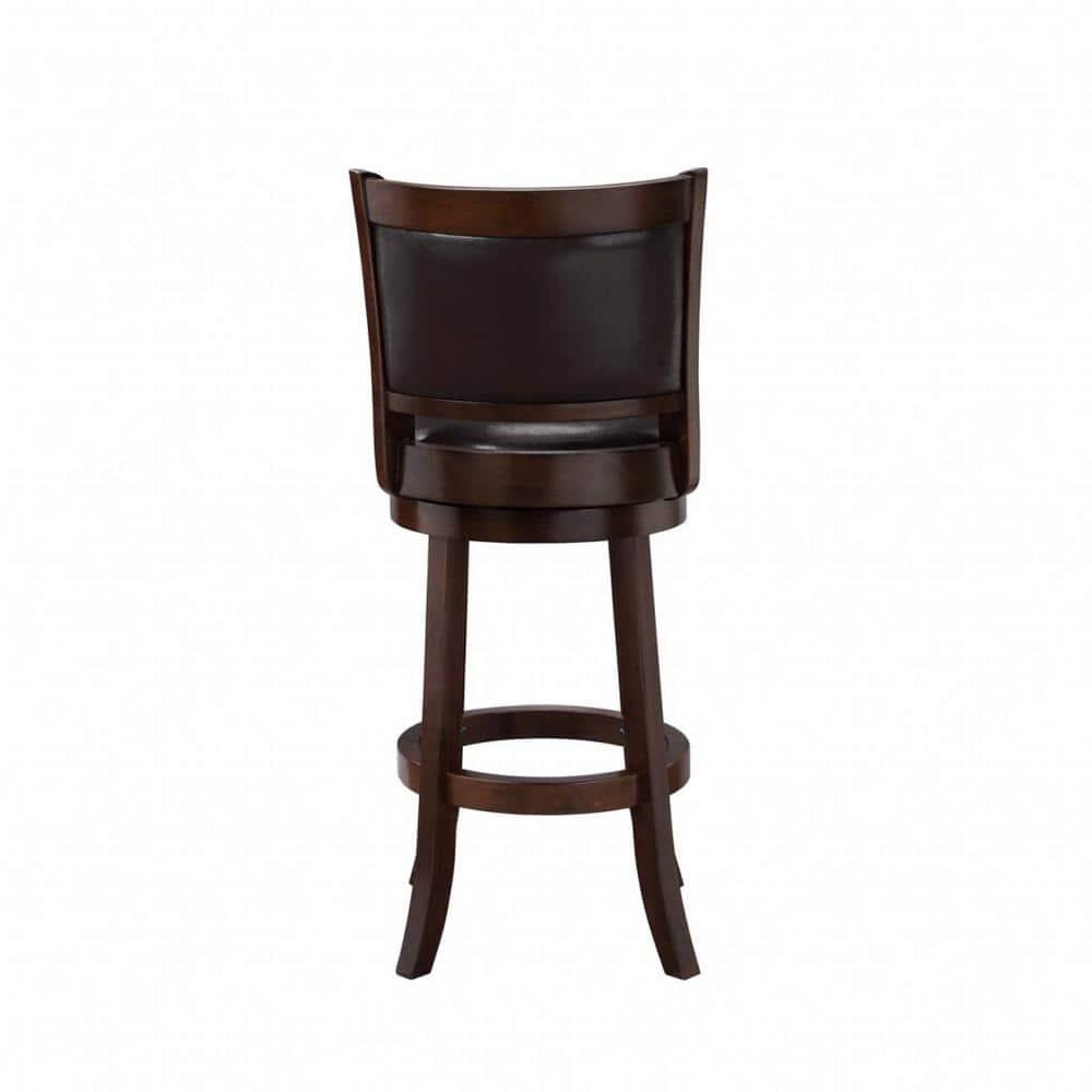 29" Augusta Swivel Barstool Brown - Boraam Industries: Contoured Back, Rubberwood Legs, 300 lbs Capacity