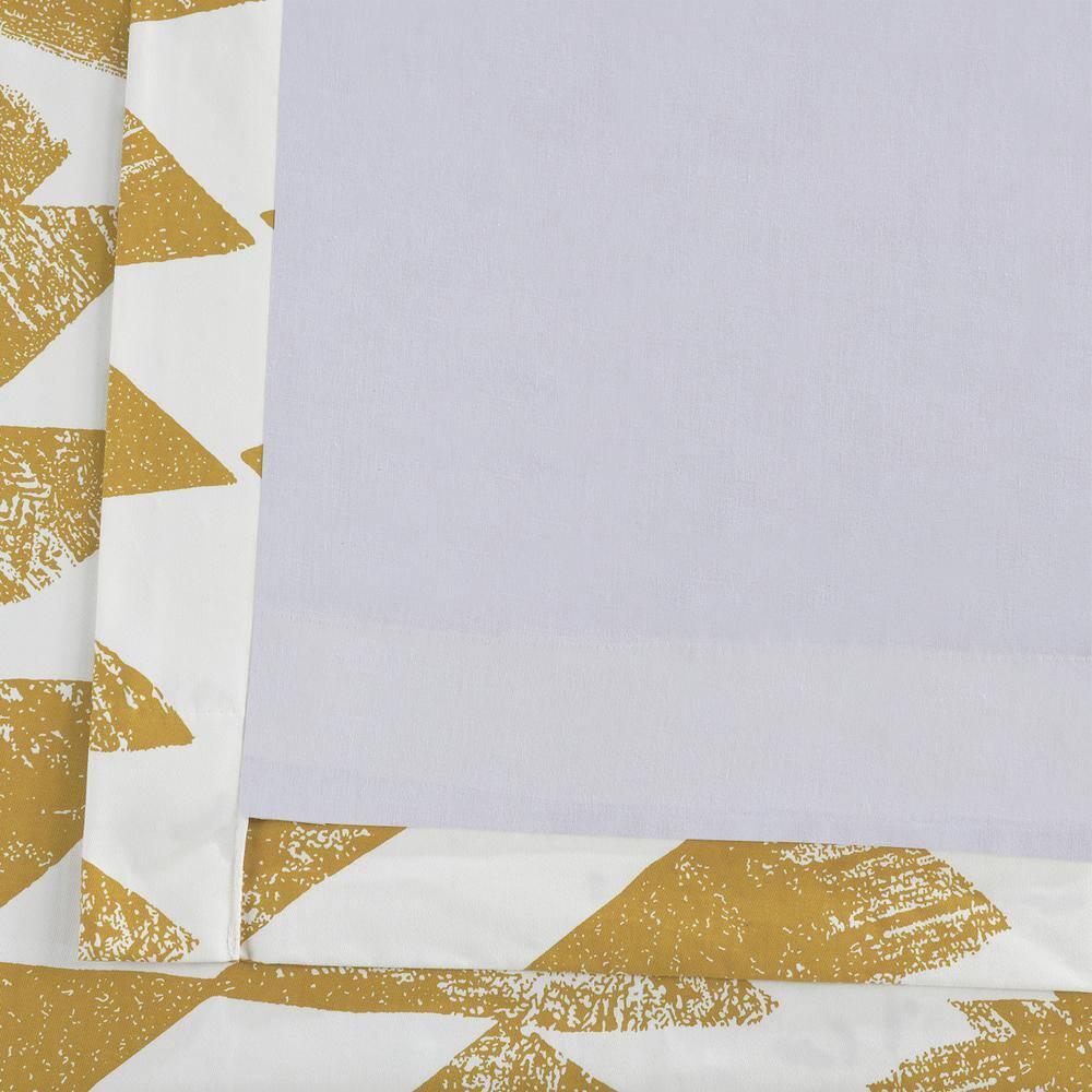 HPD Half Price Drapes Grommet Triangular Geometric Printed Curtains Cotton Curtains 96 Inches Long (1 Panel) Room Darkening Curtains for Bedroom & Living Room, 50W x 96L, Triad Geometric Gold