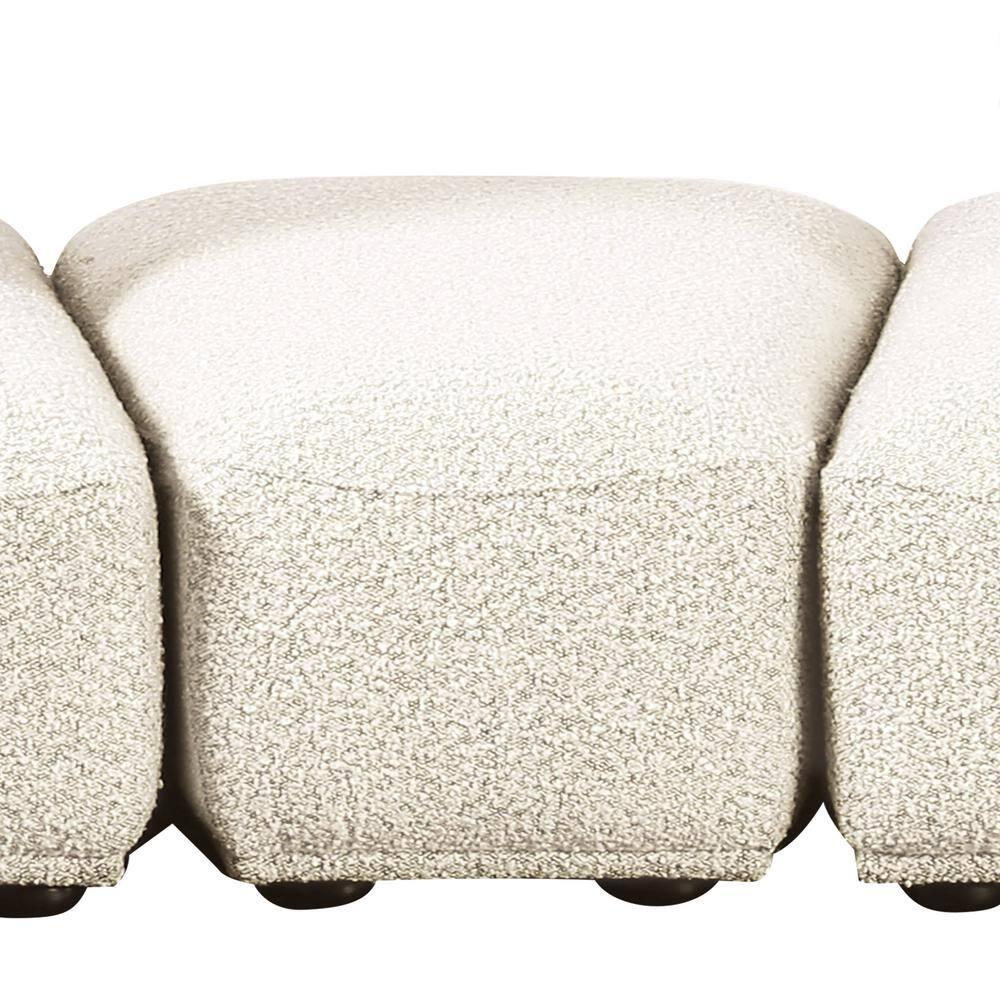 HOMES: Inside + Out 5pc Povoa 159" Modular Curved Sectional Sofa Modern Boucle with Extendable Backrest Beige