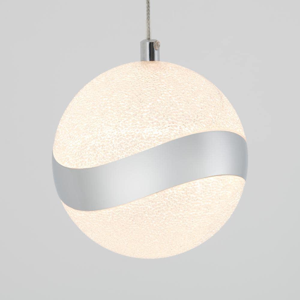 Artika Wavey Integrated LED 1-Light Pendant, Chrome Finish
