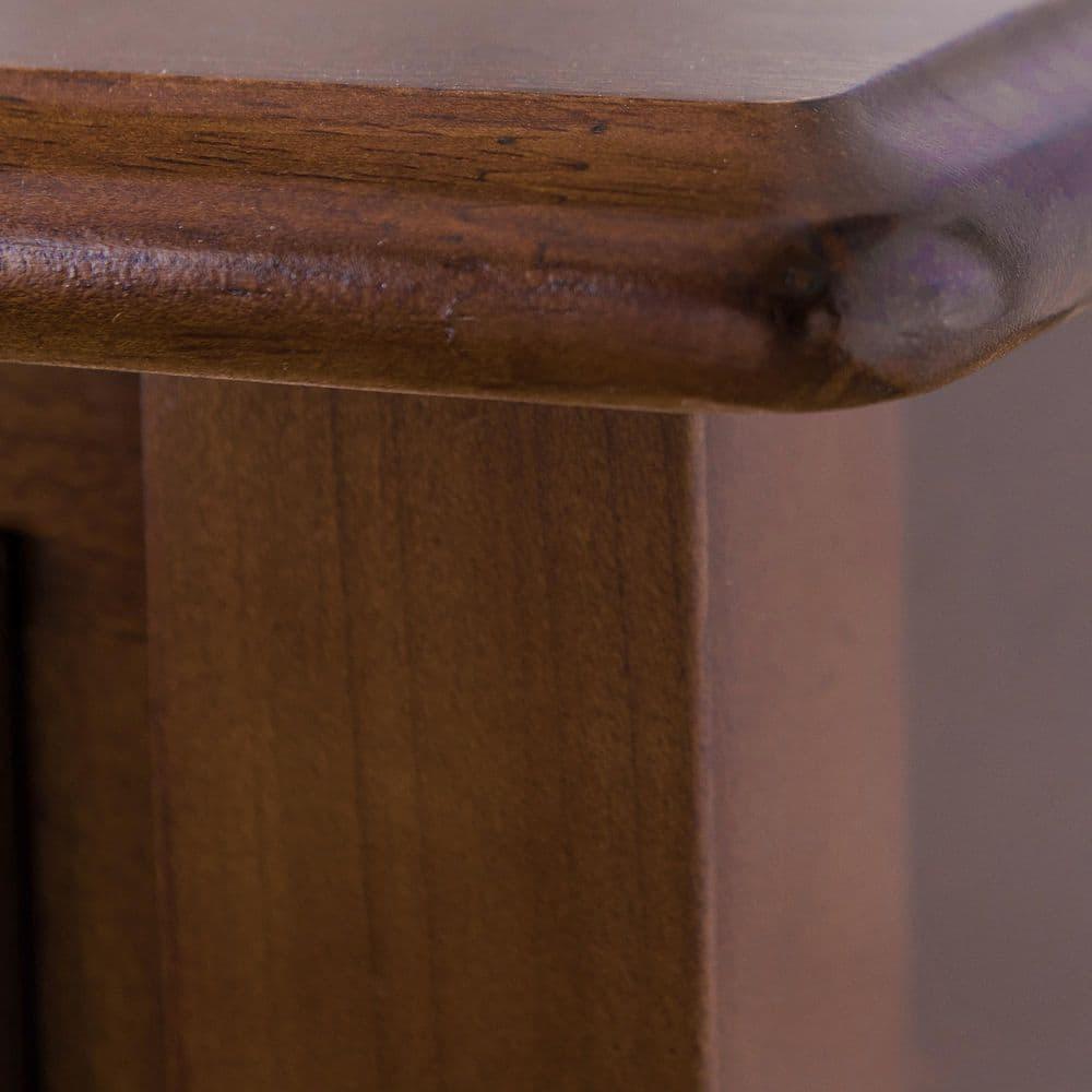 Coastal Pecan Silky Finish Narrow Chairside Table with Storage