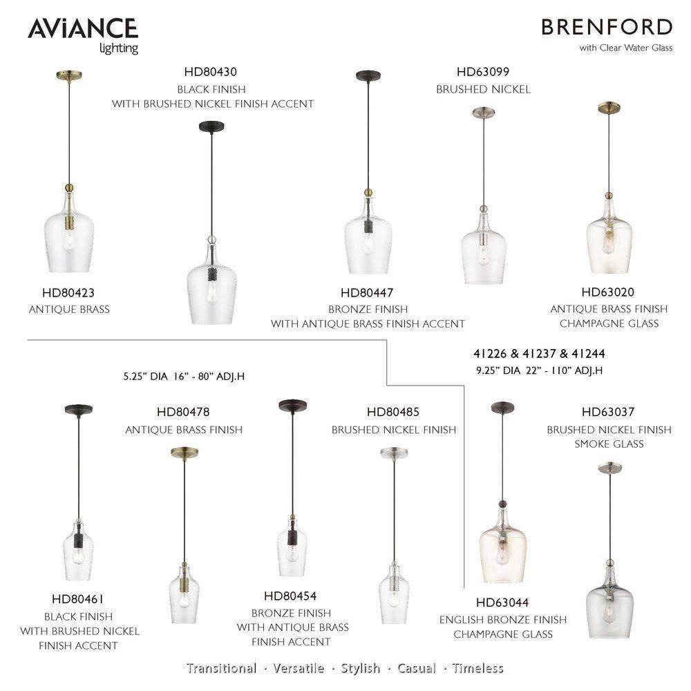 Livex Lighting Avery 1 - Light Pendant in  Black/Brushed Nickel