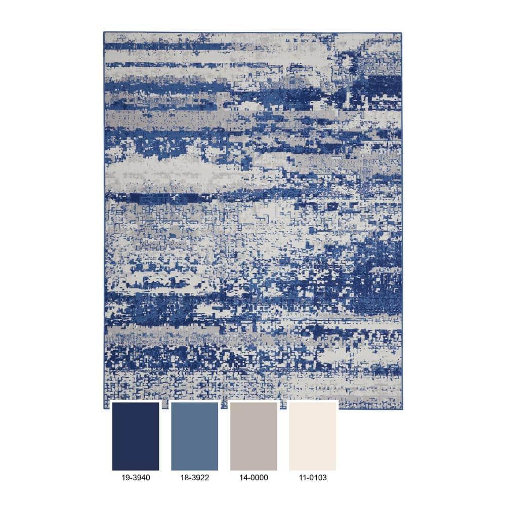 Nourison Whimsicle WHS06 Indoor only Area Rug - Ivory Navy 2' x 8'
