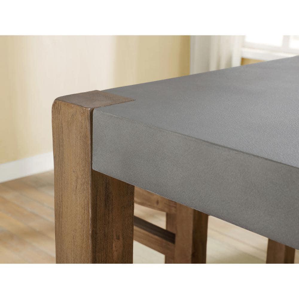 Alaterre Newport 30"H Faux Concrete and Wood Loft Dining Table