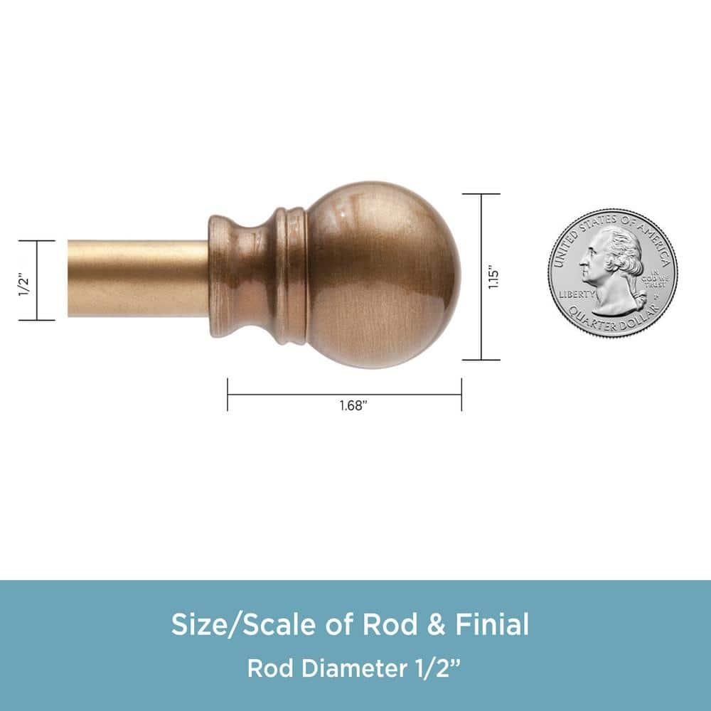 Kenney Kingstown Metal Adjustable 0.5" Single Curtain Rod