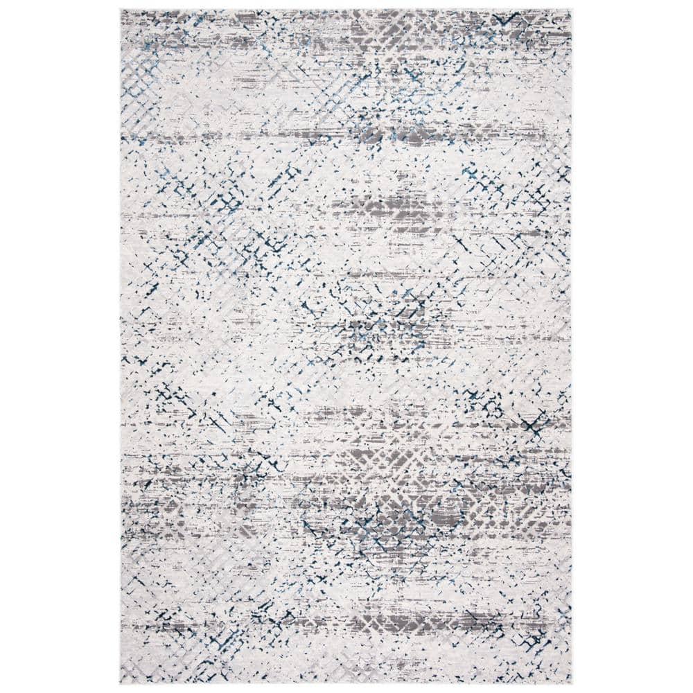 Amalfi AMF552 Power Loomed Area Rug - Cream/Navy - 5'3"x7'6" - Safavieh.