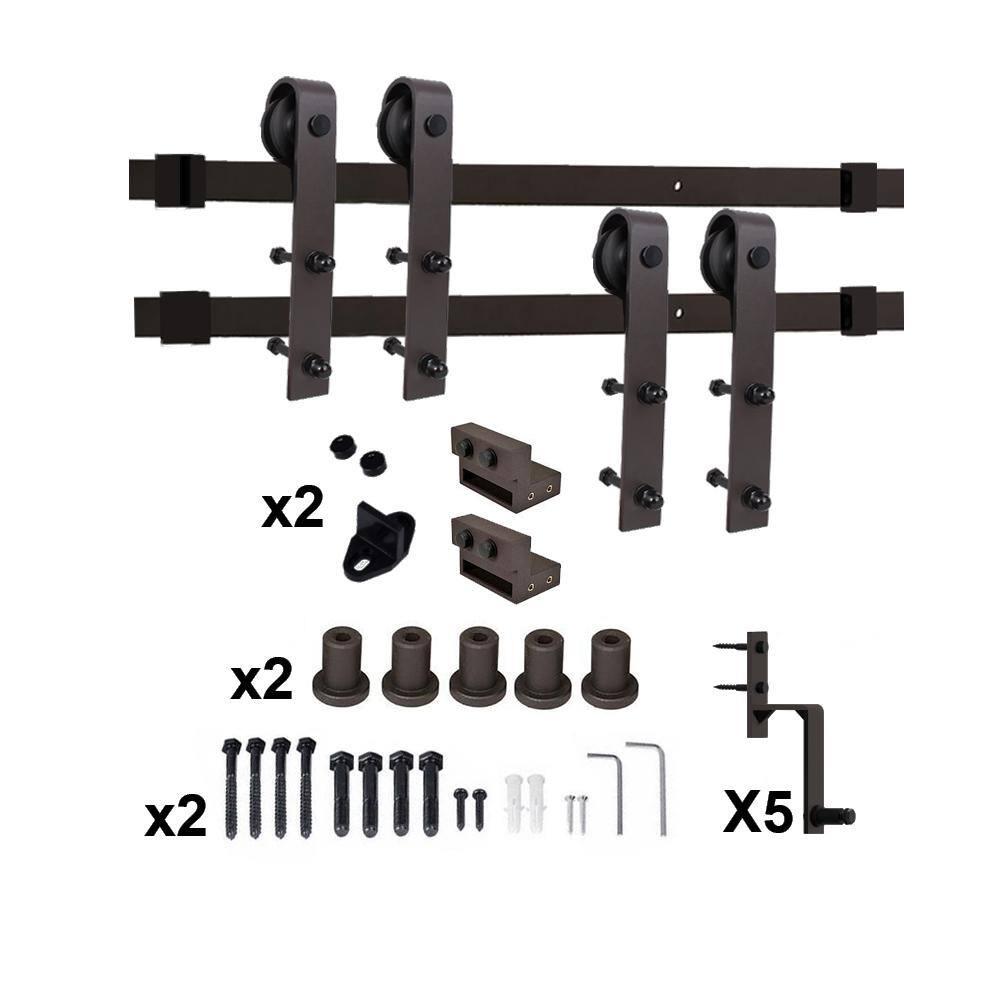 Calhome 84'' Solid Wood Paneled Painted with Installation Hardware Kit Barn Door