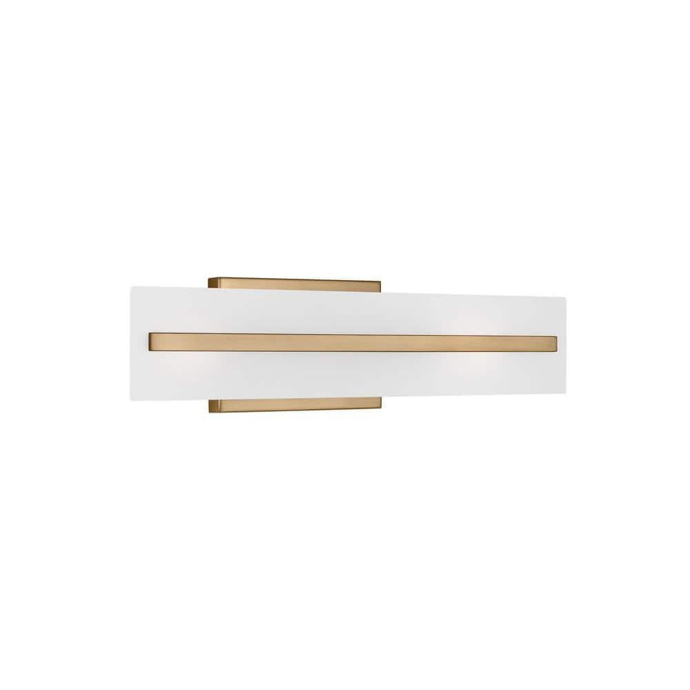 Dex Satin Brass Energy Star 2-Light Vanity with Etched Glass