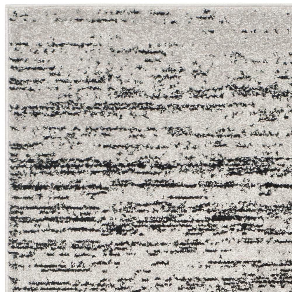 Adirondack ADR113 Machine Made Indoor Area Rug - Silver/Black - 4'x6' - Safavieh