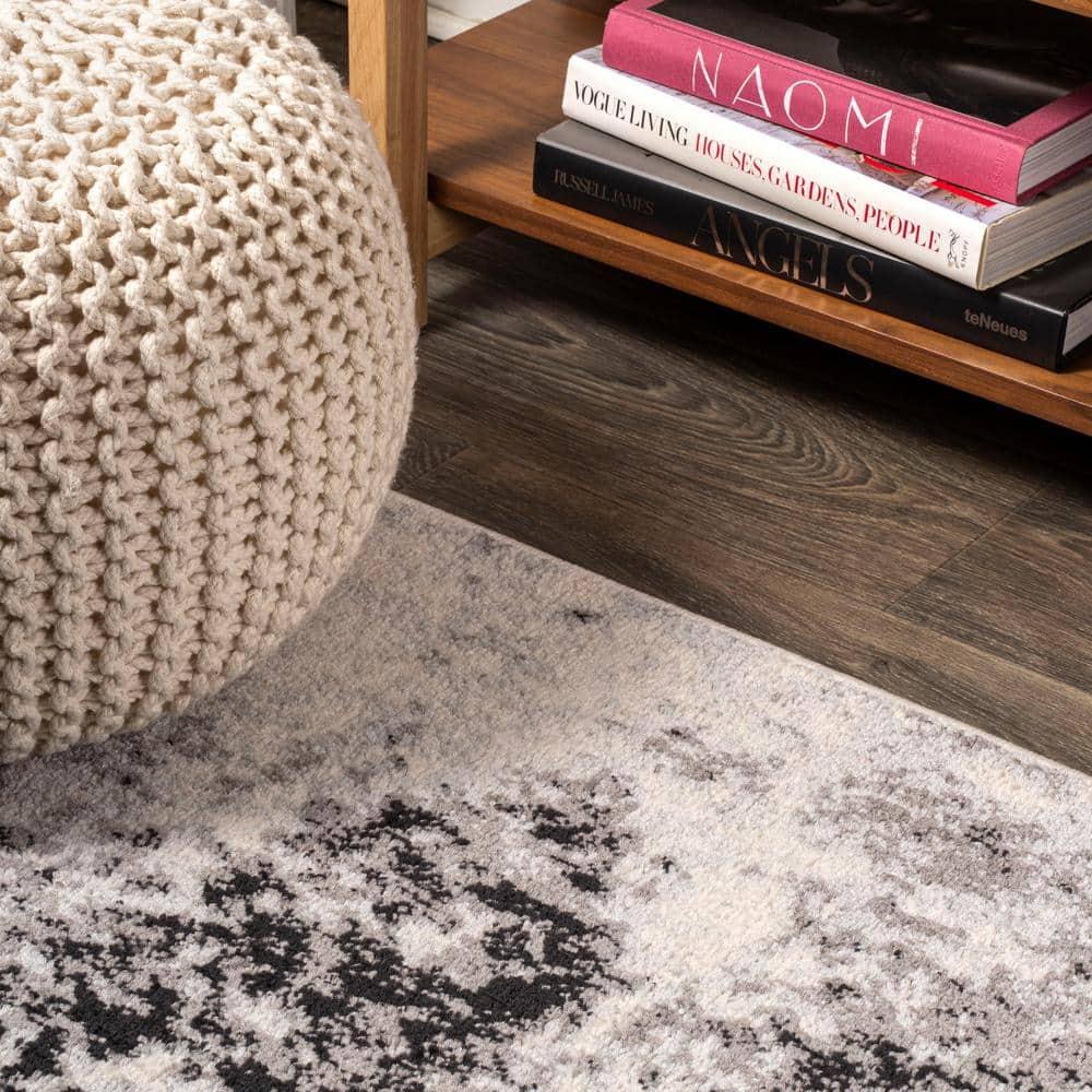 2'x8' Dune Modern Abstract Area Rug, Cream/Gray - JONATHAN Y