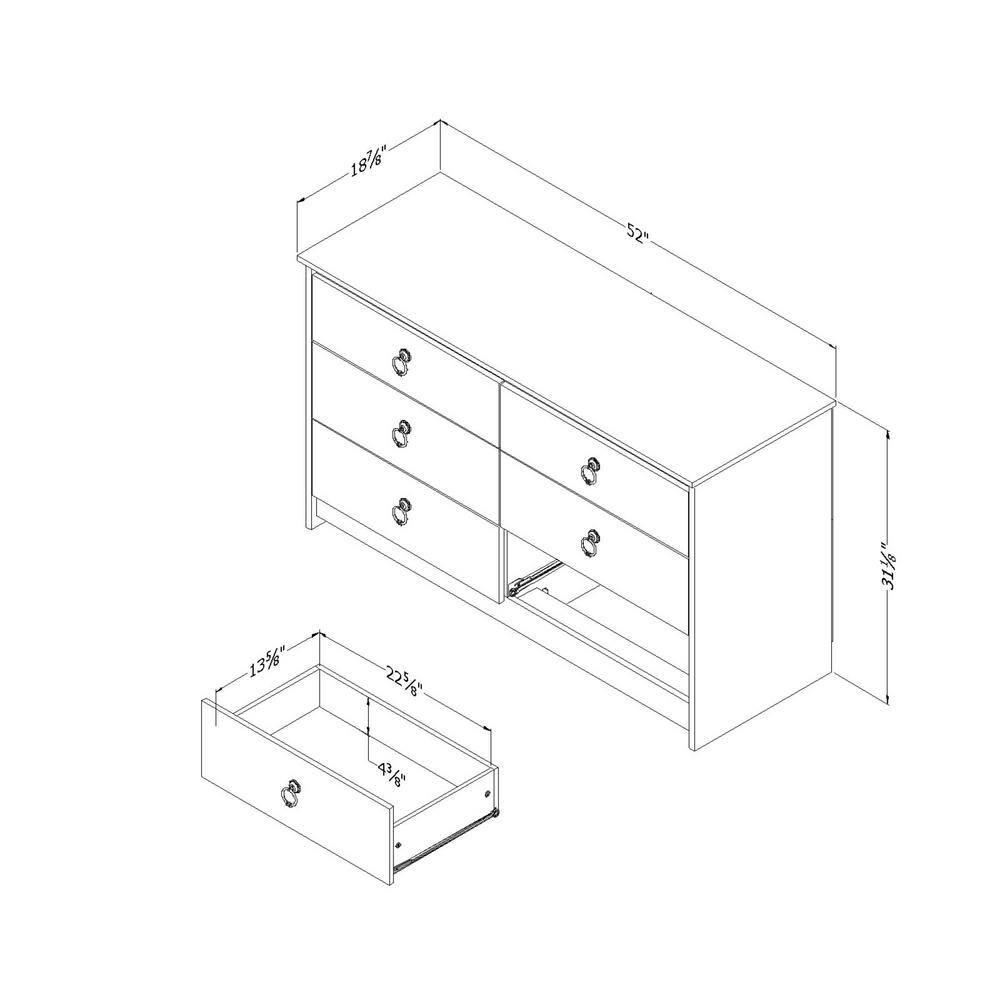 South Shore Plenny 6-Drawer Dresser Storage Unit