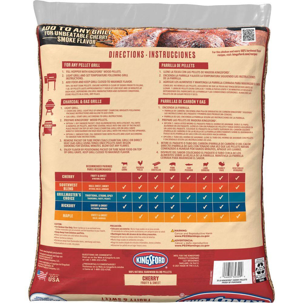 Kingsford 100% Hardwood Pellets for Grills, Cherrywood, 20 Pounds
