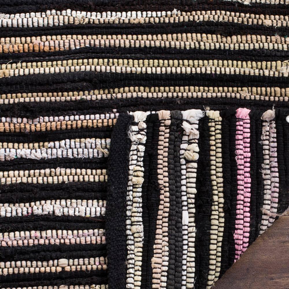 Rag Rug RAR130 Hand Woven Indoor Area Rug - Black/Multi - 4'x6' - Safavieh.